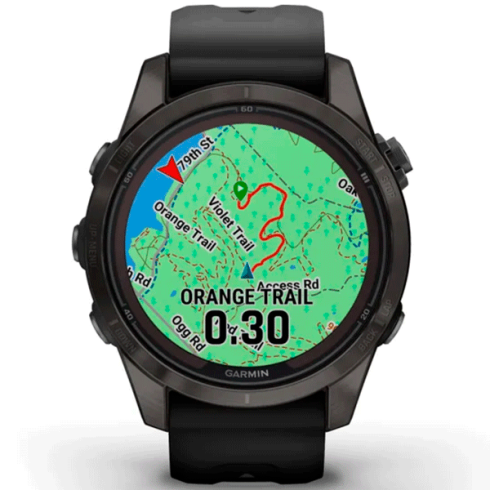 Смарт-часы Garmin Fenix 7S Pro 42 мм Solar сапфир/темный, силикон фото 4