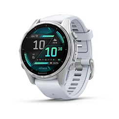 Смарт-часы Garmin Fenix 8 43 мм AMOLED стекло/серебро, силикон