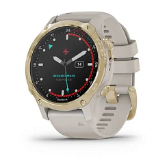Смарт-часы Garmin Descent Mk2S 42 мм AMOLED сапфир/светлое золото, силикон