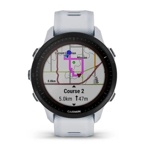 Смарт-часы Garmin Forerunner 955 Solar белые/силикон фото 3