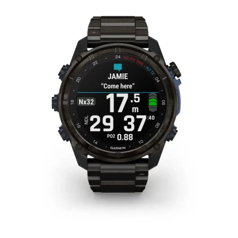 Смарт-часы Garmin Descent Mk3i 51 мм AMOLED сапфир/карбоново-серый DLC титан, титановый браслет фото 4