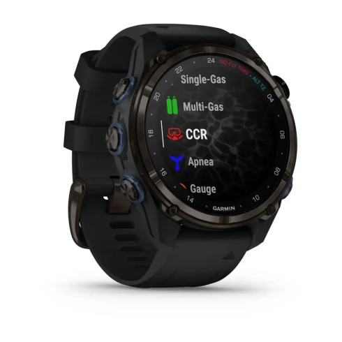 Смарт-часы Garmin Descent Mk3i 43 мм AMOLED сапфир/карбоново-серый DLC титан, черный силикон фото 2