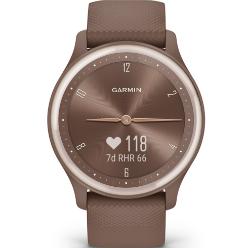 Смарт-часы Garmin Vivomove Sport, стекло/полимер, коричневые/силикон фото 2