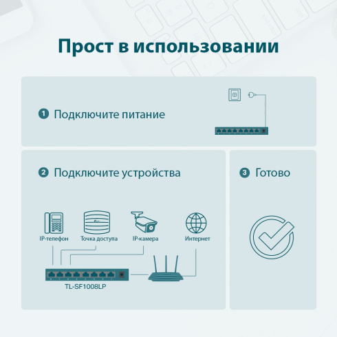 Коммутатор Tp-Link TL-SF1008LP фото 4