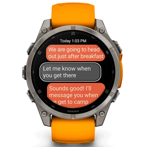 Смарт-часы Garmin Fenix 8 47 мм AMOLED сапфир/оранжевый, силикон фото 2