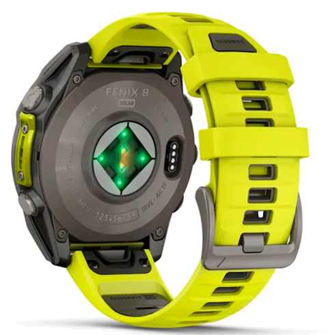 Смарт-часы Garmin Fenix 8 47 мм Solar сапфир/светло-зеленый, силикон фото 12