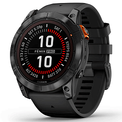 Смарт-часы Garmin Fenix 7X Pro 51 мм Solar стекло/темный, силикон