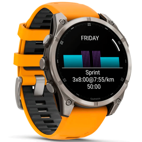 Смарт-часы Garmin Fenix 8 47 мм AMOLED сапфир/оранжевый, силикон фото 11