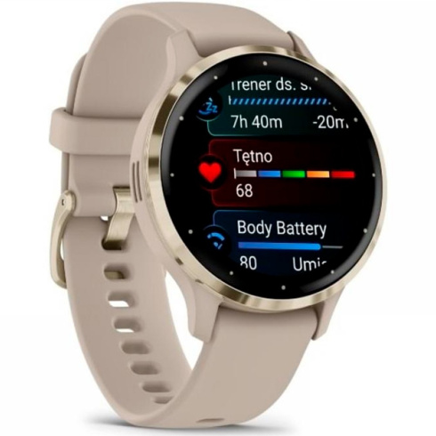 Смарт-часы Garmin Venu 3S 41 мм AMOLED песочный/силикон фото 3