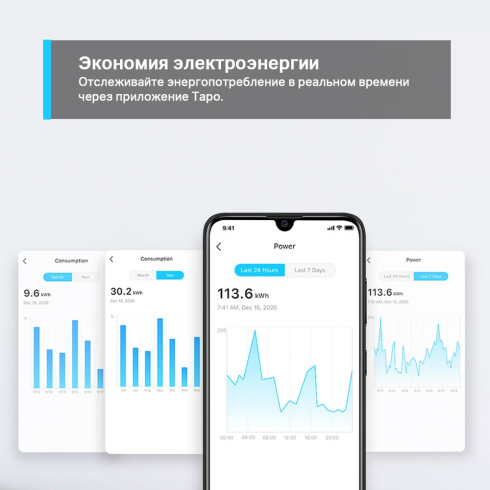Умная мини Wi-Fi розетка TP-Link Tapo P110 фото 4