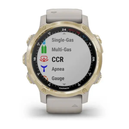Смарт-часы Garmin Descent Mk2S 42 мм AMOLED сапфир/светлое золото, силикон фото 4