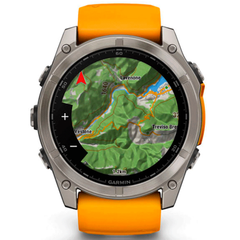 Смарт-часы Garmin Fenix 8 51 мм AMOLED сапфир/оранжевый, силикон фото 6