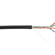 Кабель NETLAN U/UTP 4 пары, Кат.5e (Класс D), 100МГц, одножильный, BC (чистая медь), внешний, PE до -40C, черный, 305м фото 1