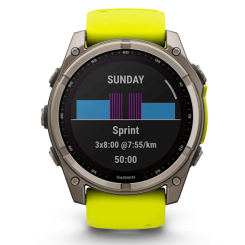 Смарт-часы Garmin Fenix 8 51 мм Solar сапфир/светло-зеленый, силикон фото 8