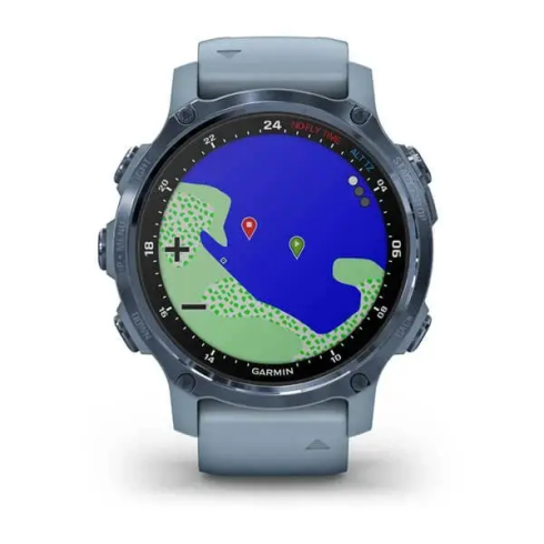 Смарт-часы Garmin Descent Mk2S 42 мм AMOLED сапфир/синий минерал, силикон фото 9