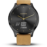 Смарт-часы Garmin Vivomove HR Premium без GPS черный/коричневый
