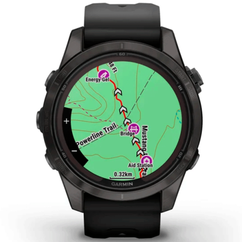 Смарт-часы Garmin Fenix 7S Pro 42 мм Solar сапфир/темный, силикон фото 3