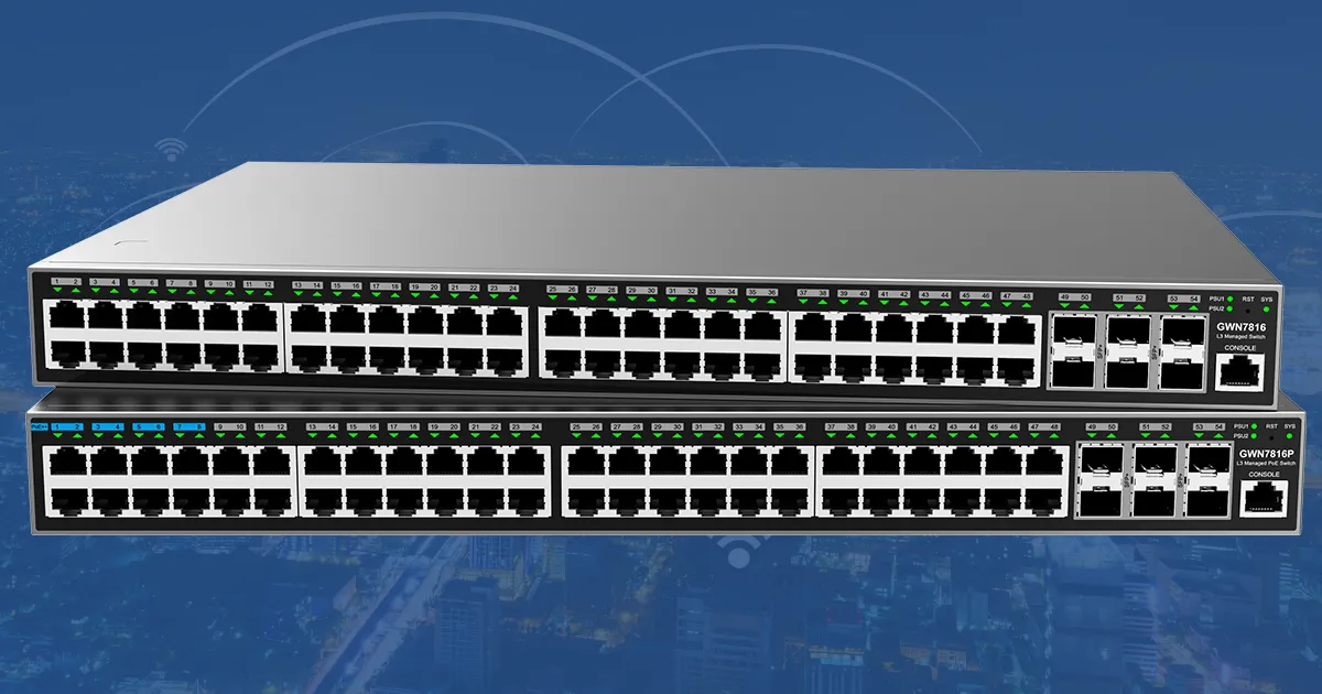 GWN7816(P): 48-портовый коммутатор уровня 3 с PoE++ GWN7816(P): 48-портовый коммутатор уровня 3 с PoE++