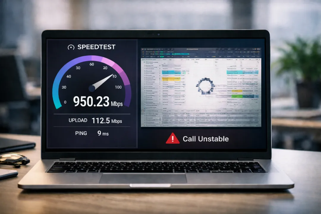 Почему Speedtest показывает 300–1000 Мбит/с, а Zoom и Teams лагают — даже на Wi-Fi 7