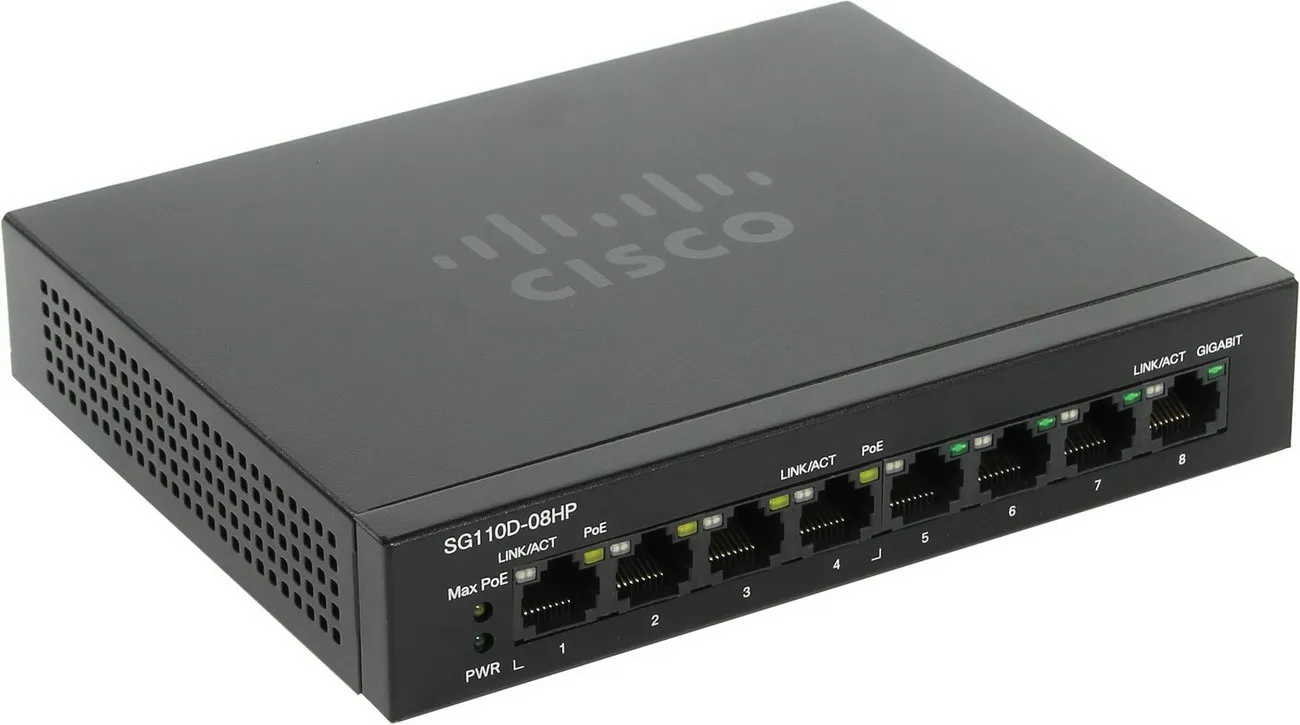 Коммутатор Cisco SG110D-08HP-EU SG110D-08HP-EU - цена, купить на wifi.kz