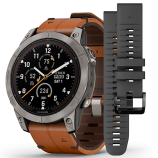 Смарт-часы Garmin Fenix 7 Pro 47 мм Solar сапфир/темный, кожа