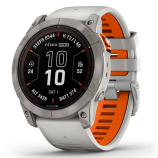 Смарт-часы Garmin Fenix 7X Pro 51 мм Solar сапфир/светлый, оранжевый силикон