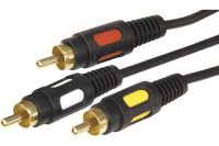 Кабель Rexant 3 RCA - 3 RCA 1.5 м черный